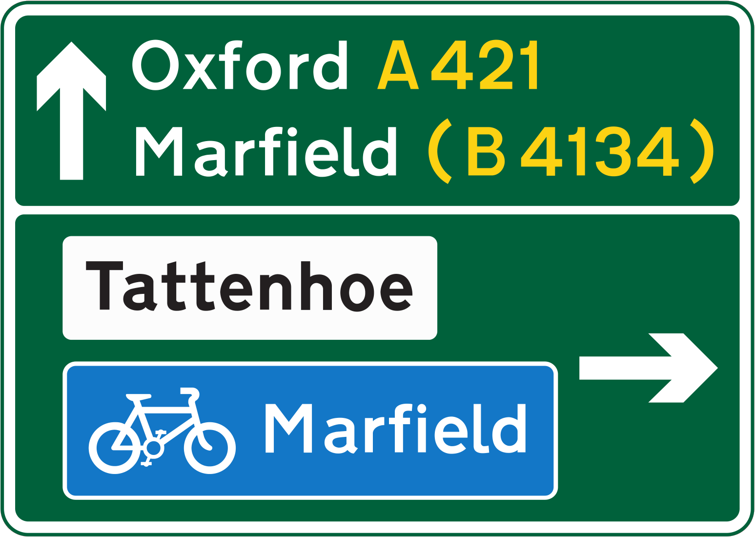 Green Rectangle Road Sign